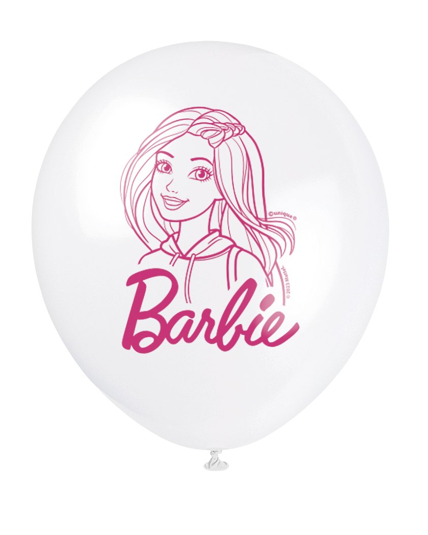 Barbie Assorted Colors 12" Latex Balloons - 8ct