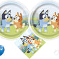 Bluey Birthday Party Supplies | Bluey Decorations | Bluey Plates | Bluey Napkins | Bluey Tableware - Serves 16